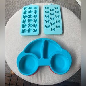 Kid’s Car Plate and Two Ice Trays